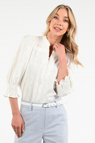 Co'couture Emma frill blouse Beige
