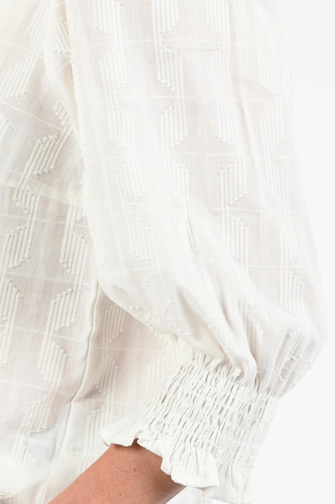 Co'couture Emma frill blouse Blouse driekwart mouw Wit