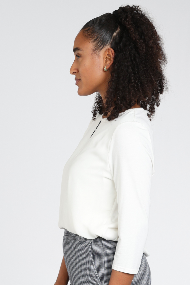 Frank walder 109421 Blouse driekwart mouw Wit
