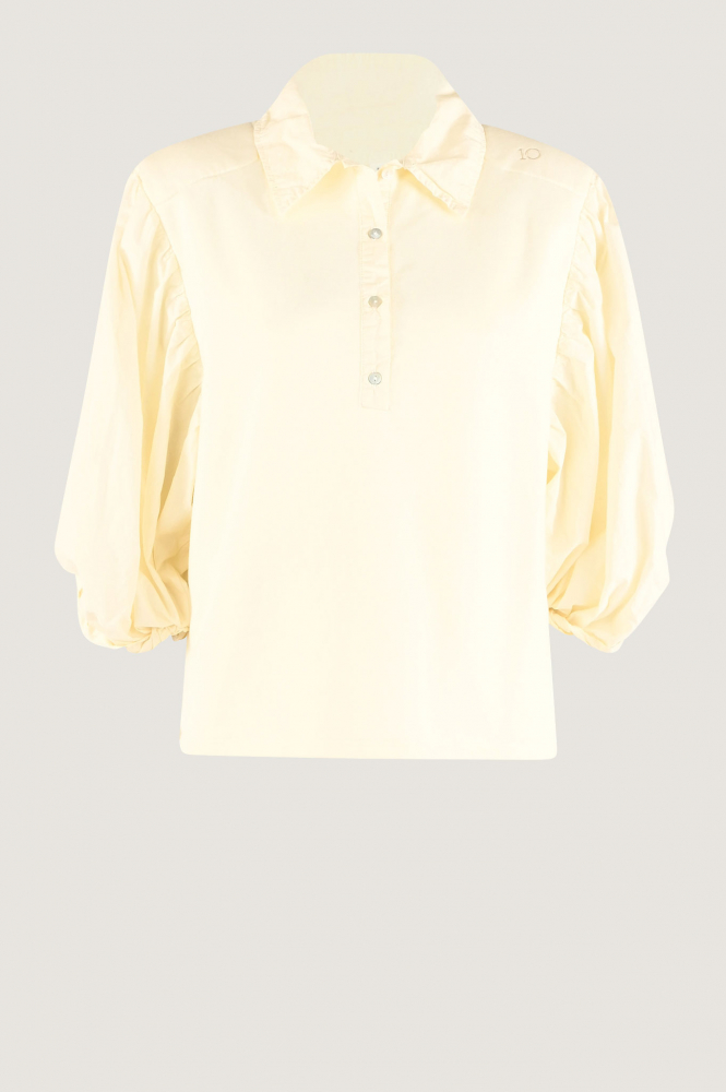 10 Days 20-755-4203 Blouse driekwart mouw Beige