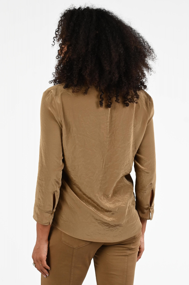 Luisa Cerano 227504-3597 Blouse driekwart mouw Bruin