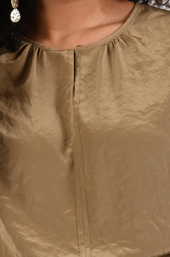Luisa Cerano 227504-3597 Blouse driekwart mouw Bruin