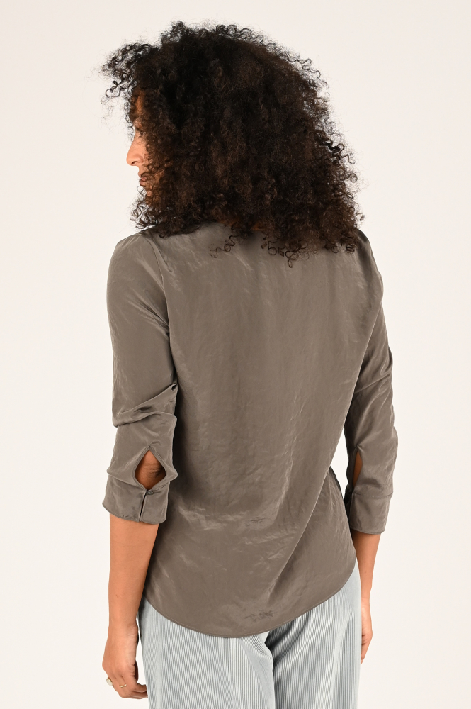 Luisa Cerano 207504-3597 Blouse driekwart mouw Bruin