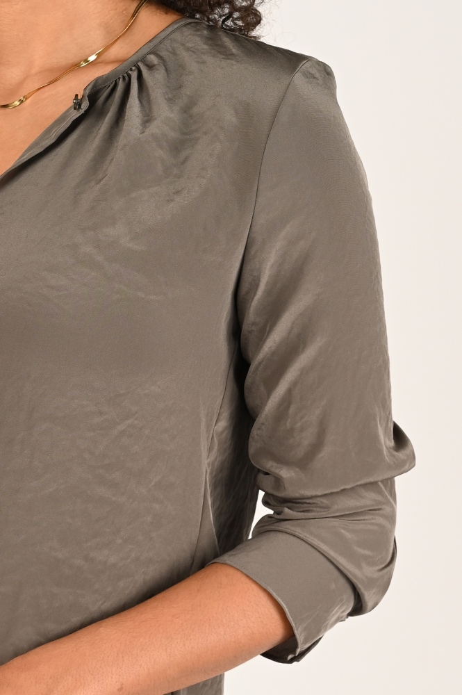 Luisa Cerano 207504-3597 Blouse driekwart mouw Bruin