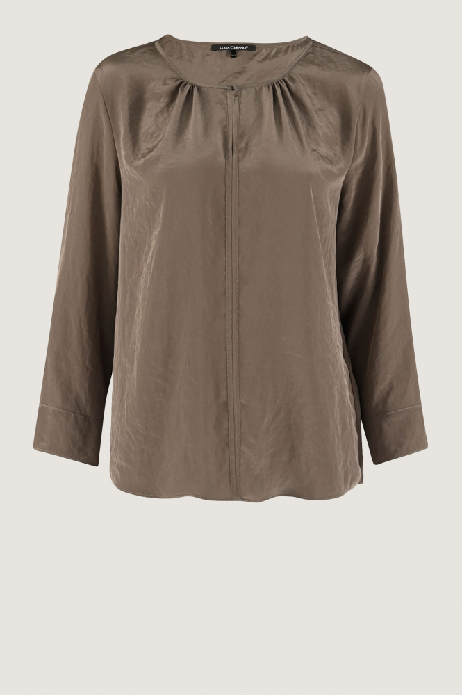 Luisa Cerano 207504-3597 Blouse driekwart mouw Bruin