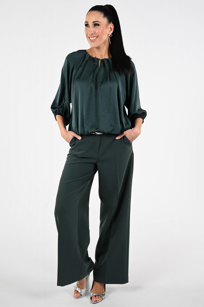 Summum 2s3380-11817 Blouse driekwart mouw Groen