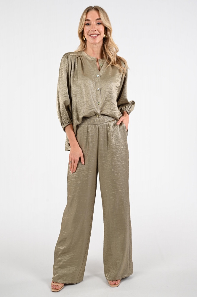 Nukus NKS02231 Blouse driekwart mouw Groen