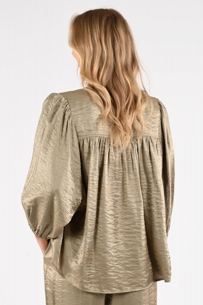 Nukus NKS02231 Blouse driekwart mouw Groen