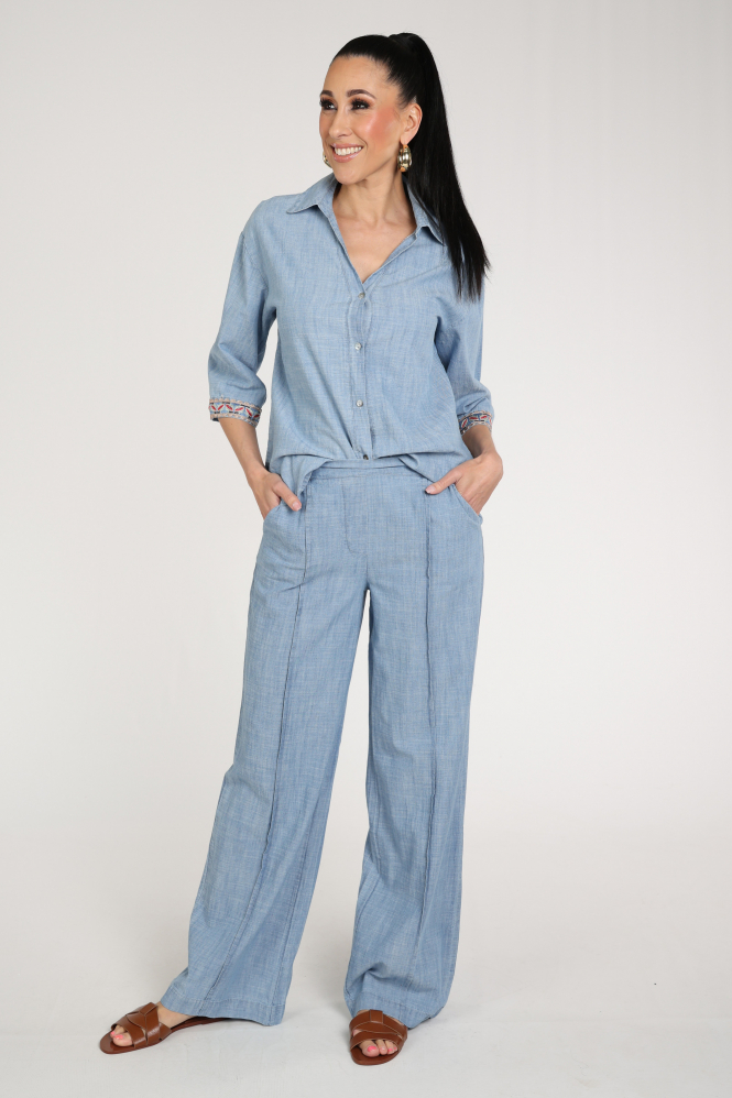 Geisha 63161-70 Blouse driekwart mouw Blauw