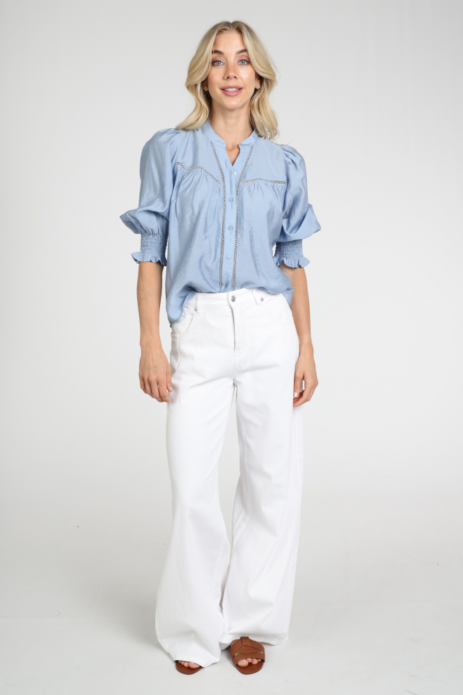Co'couture 45173 Blouse driekwart mouw Blauw