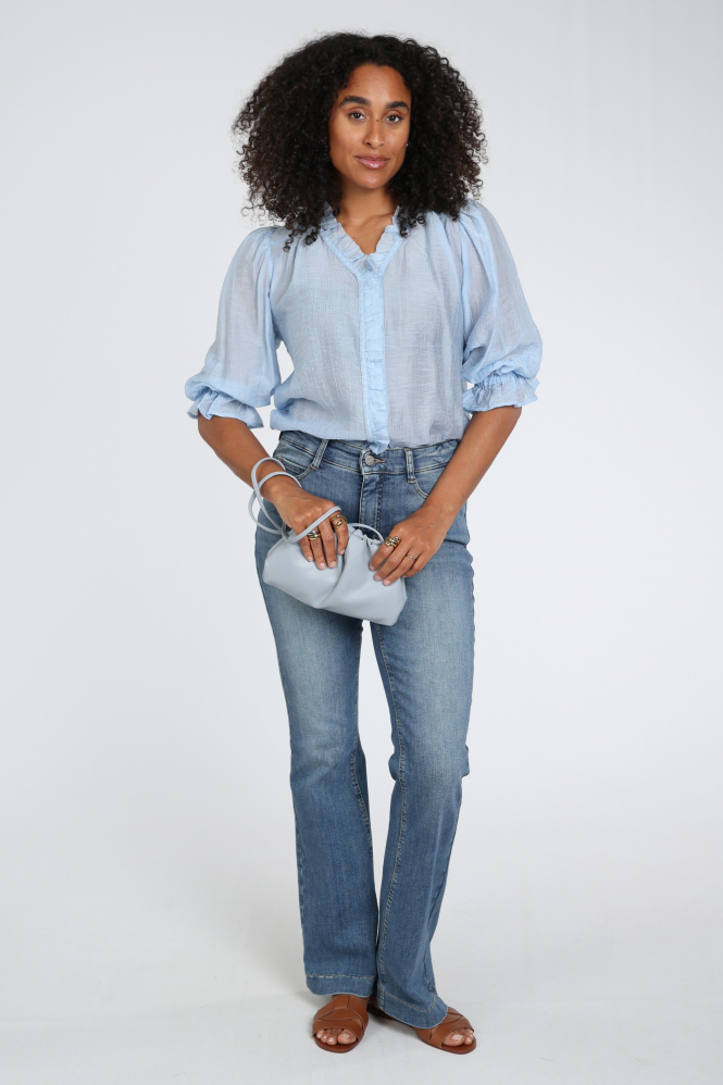 Co'couture 500169 Blouse driekwart mouw Blauw