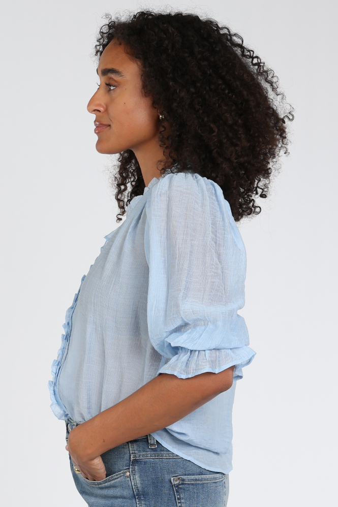 Co'couture 500169 Blouse driekwart mouw Blauw