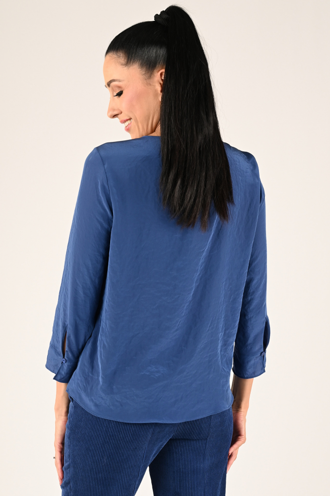 Luisa Cerano 207504-3597 Blouse driekwart mouw Blauw