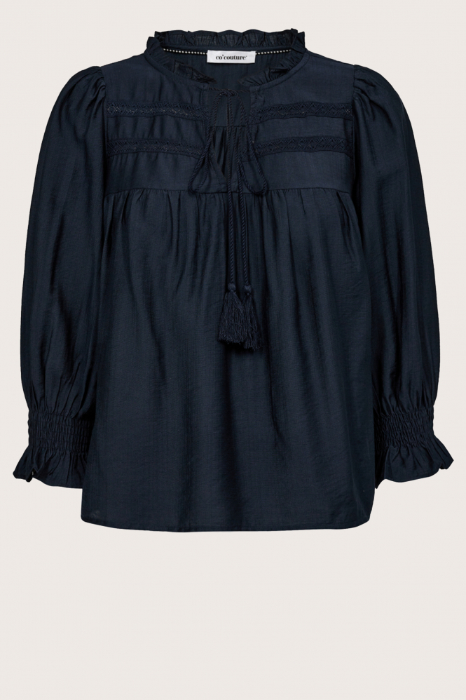 Co'couture 35536 Blouse driekwart mouw Blauw