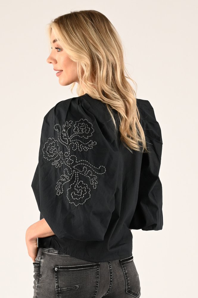 By-Bar ziggy blouse Blouse driekwart mouw Blauw