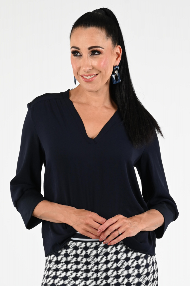 Marc Cain ZS 55.04 J57 Blouse driekwart mouw Blauw