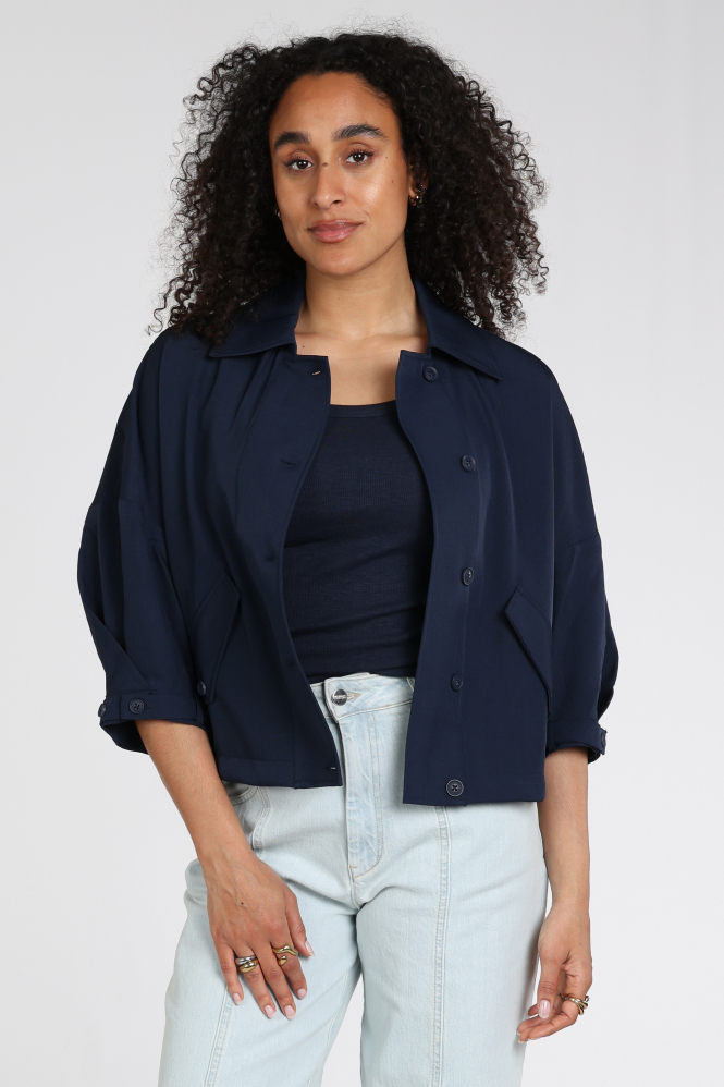 Yaya 01-201206-603 Blouse driekwart mouw Blauw