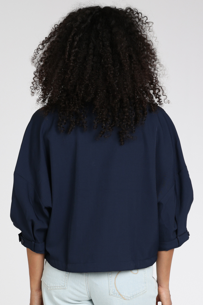 Yaya 01-201206-603 Blouse driekwart mouw Blauw