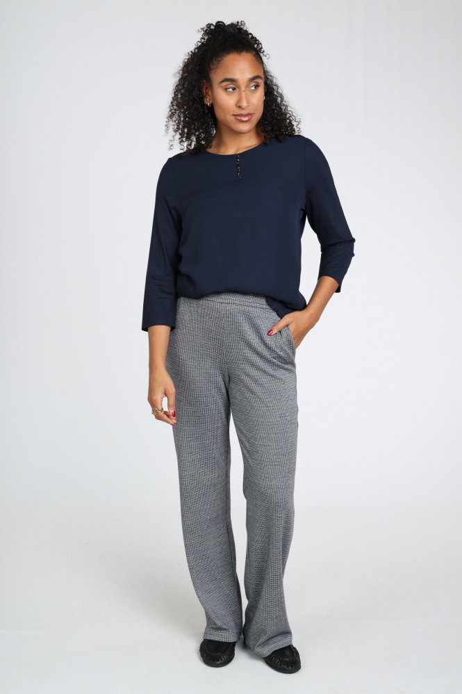 Frank walder 109421 Blouse driekwart mouw Blauw