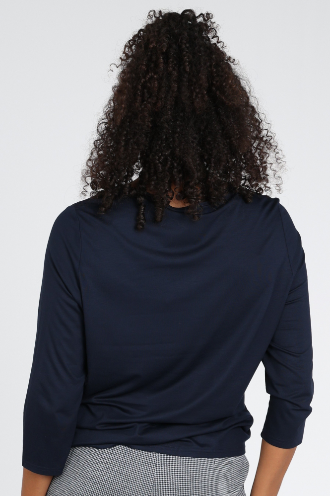 Frank walder 109421 Blouse driekwart mouw Blauw