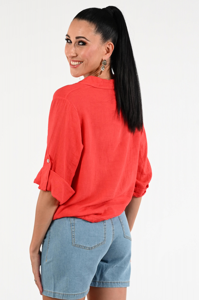 Geisha 53383-70 Blouse driekwart mouw Rood