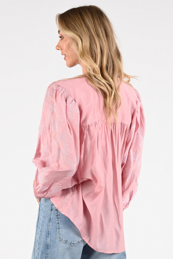 Nukus NKS02176 Blouse driekwart mouw Roze