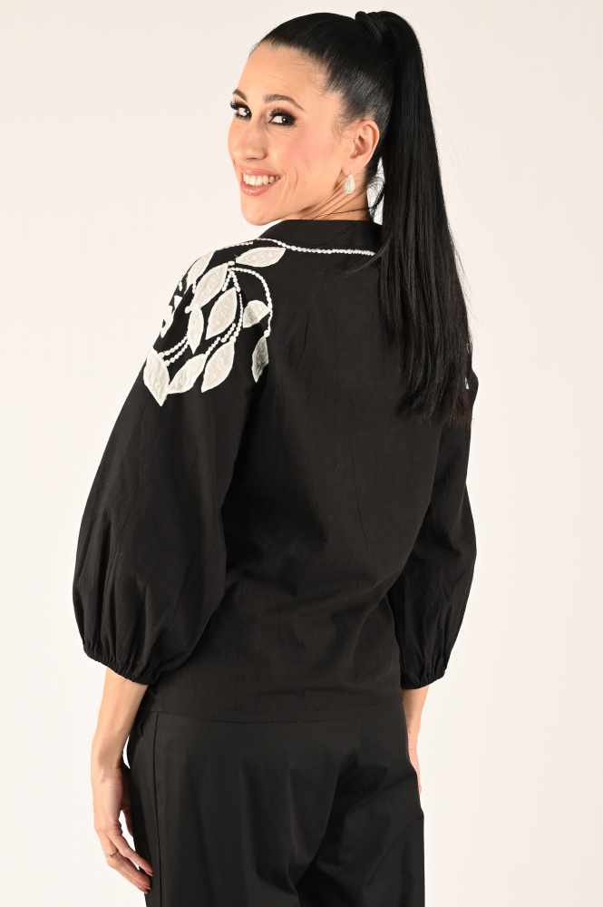 Aimée the label George Blouse driekwart mouw Zwart