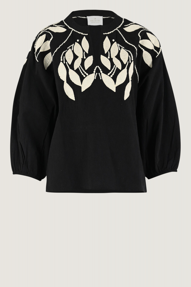 Aimée the label George Blouse driekwart mouw Zwart