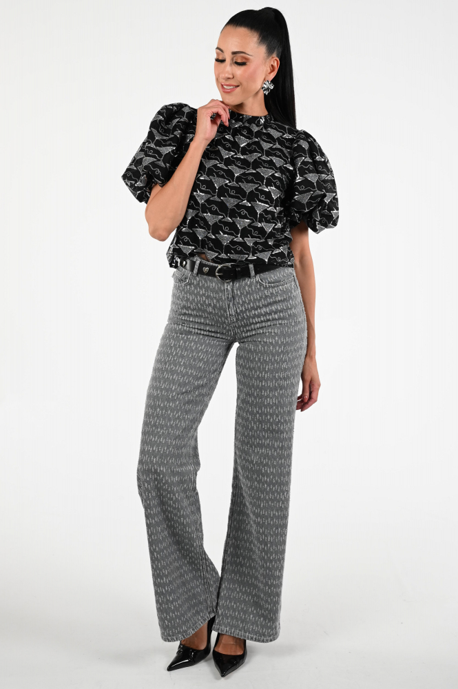 Fabienne Chapot CLTTOP21AW259001 Blouse driekwart mouw Zwart