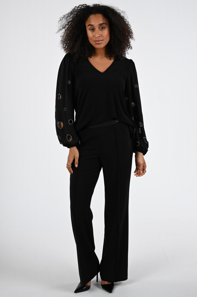 Joseph Ribkoff 253084-2 Blouse driekwart mouw Zwart