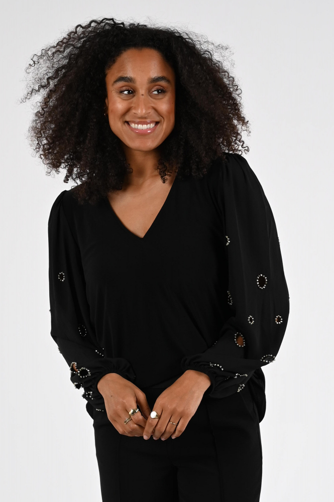 Joseph Ribkoff 253084-2 Blouse driekwart mouw Zwart