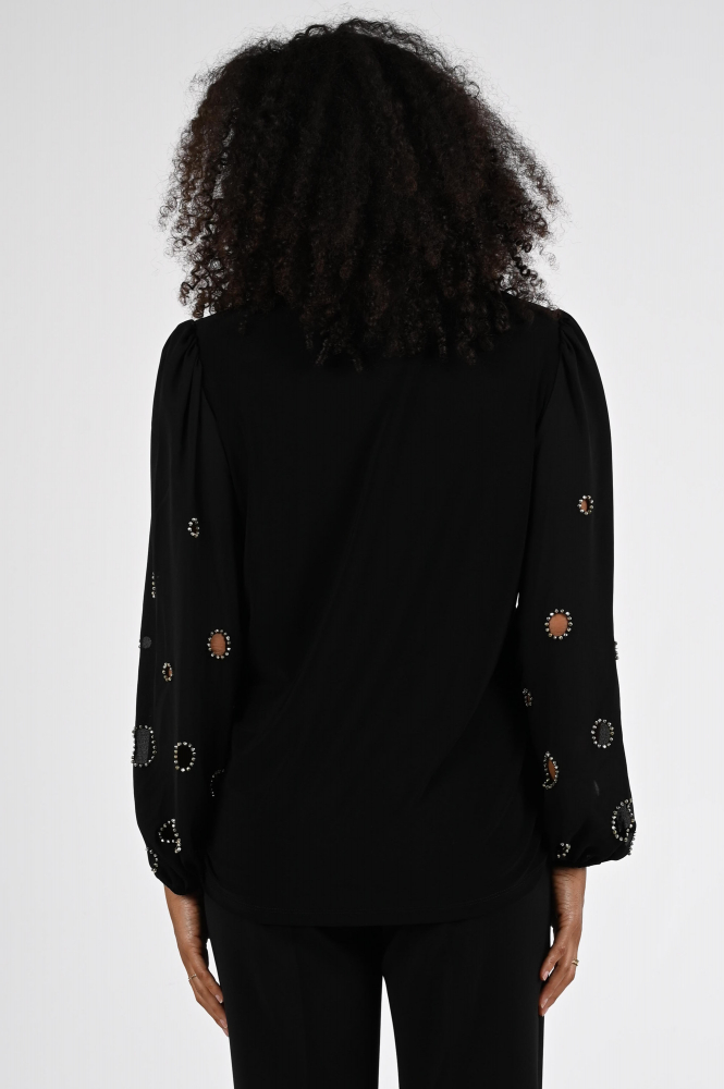 Joseph Ribkoff 253084-2 Blouse driekwart mouw Zwart