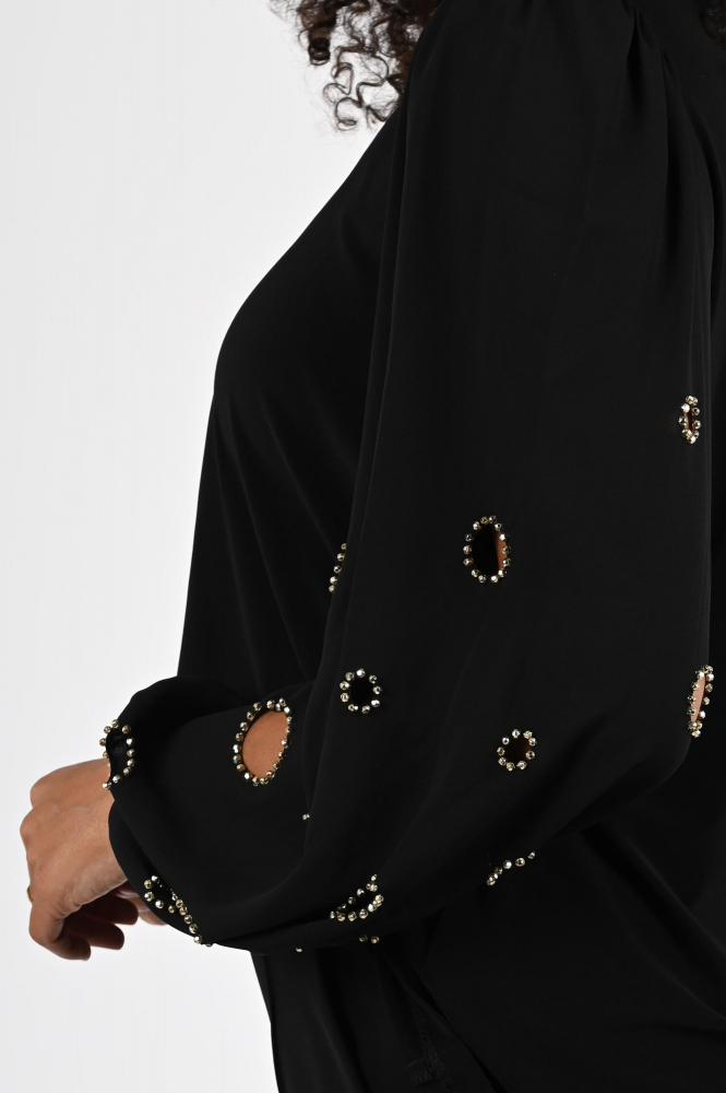 Joseph Ribkoff 253084-2 Blouse driekwart mouw Zwart