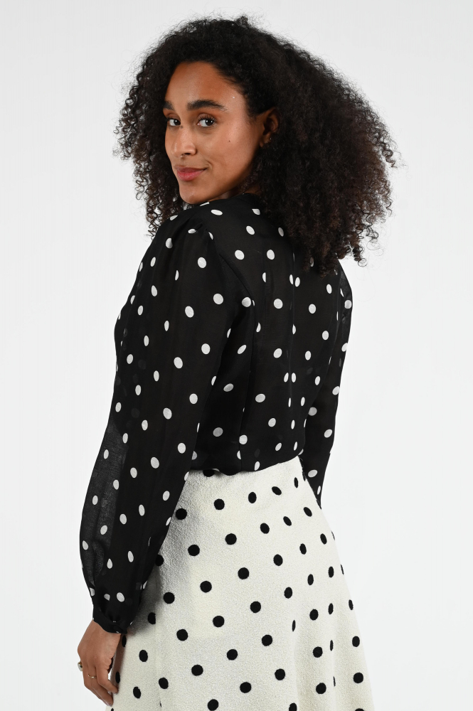 Marc Cain ZG 51.01 W05 Blouse driekwart mouw Zwart