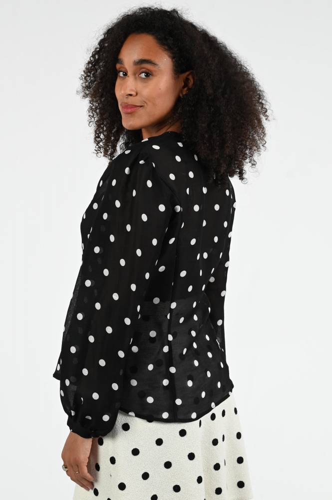 Marc Cain ZG 51.01 W05 Blouse driekwart mouw Zwart