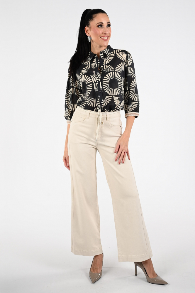 Geisha 63208-20 Blouse driekwart mouw Zwart
