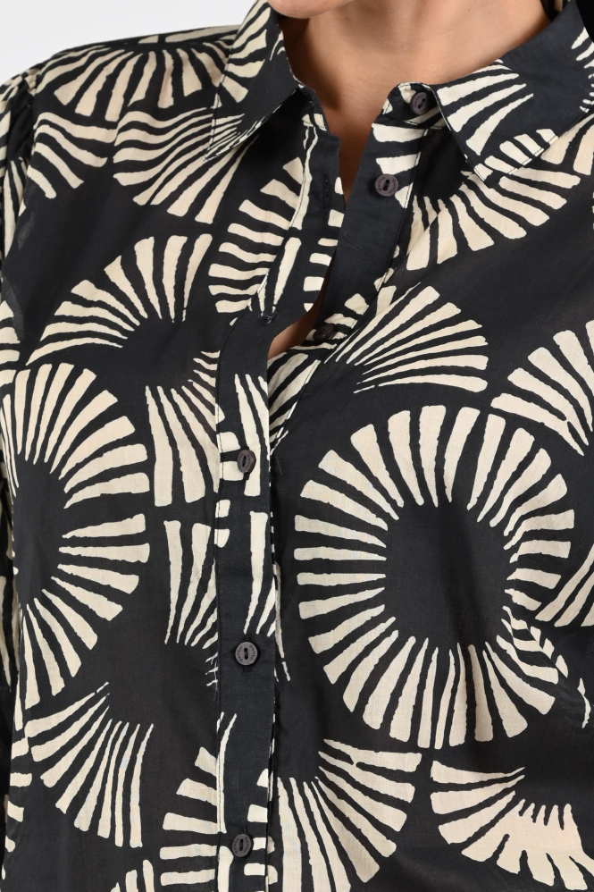 Geisha 63208-20 Blouse driekwart mouw Zwart