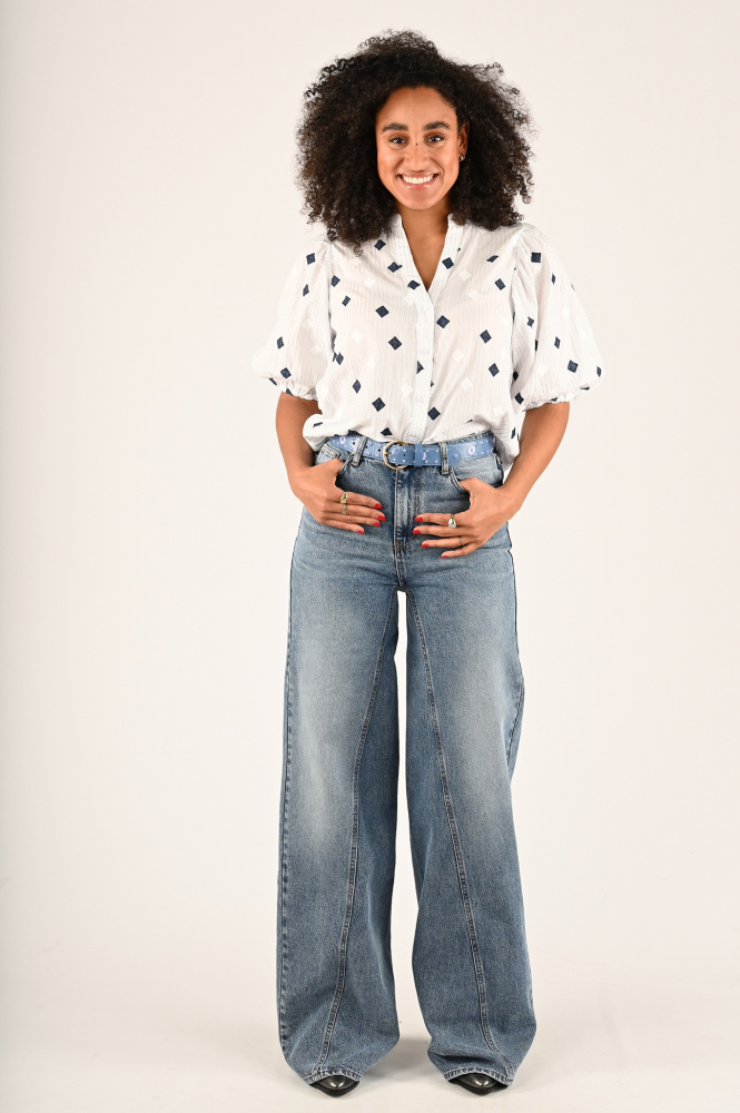 Co'couture 35579 Blouse driekwart mouw Wit