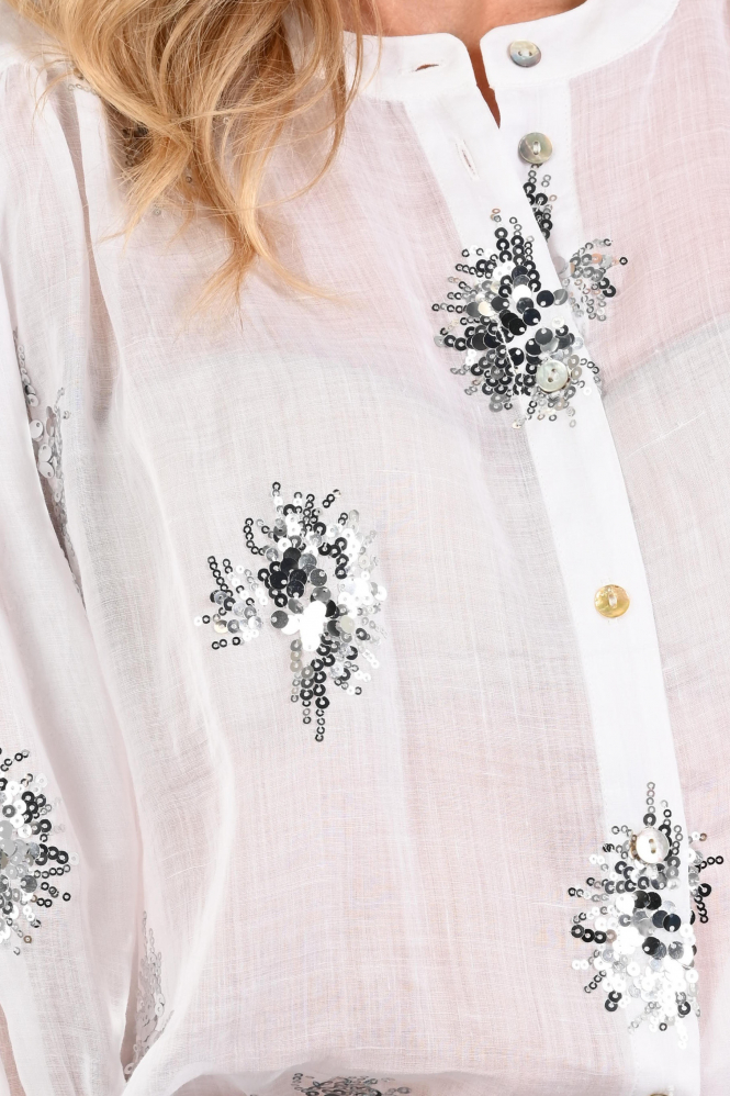 Nukus NKS02175 Blouse driekwart mouw Wit