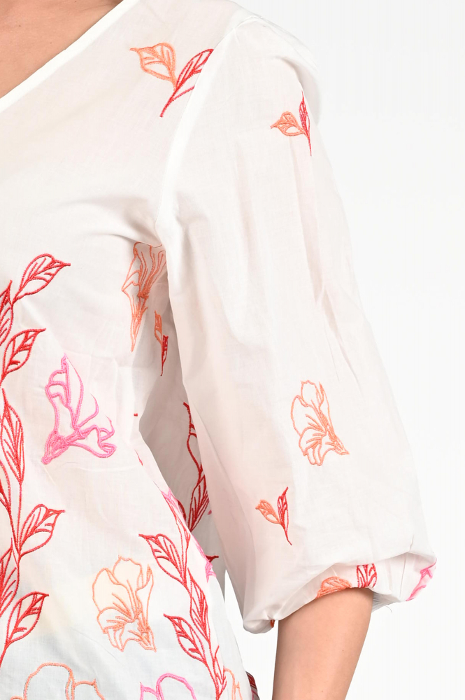 Smashed Lemon 25262 Blouse driekwart mouw Wit