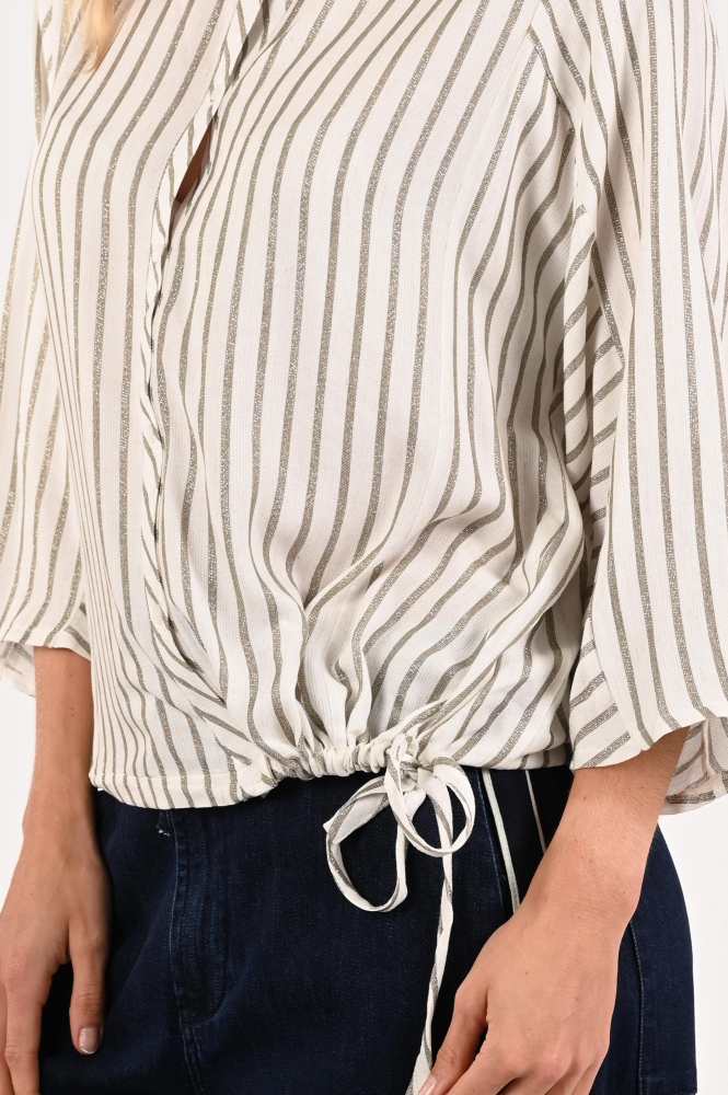 Geisha 63131-99 Blouse driekwart mouw Wit