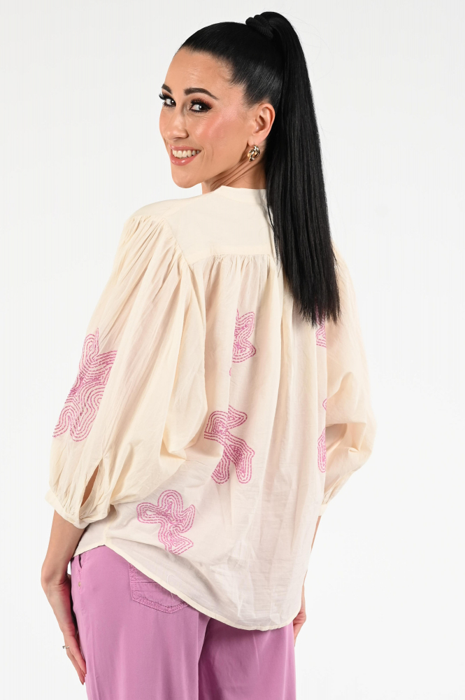 Summum 2s2925-11624 Blouse driekwart mouw Beige