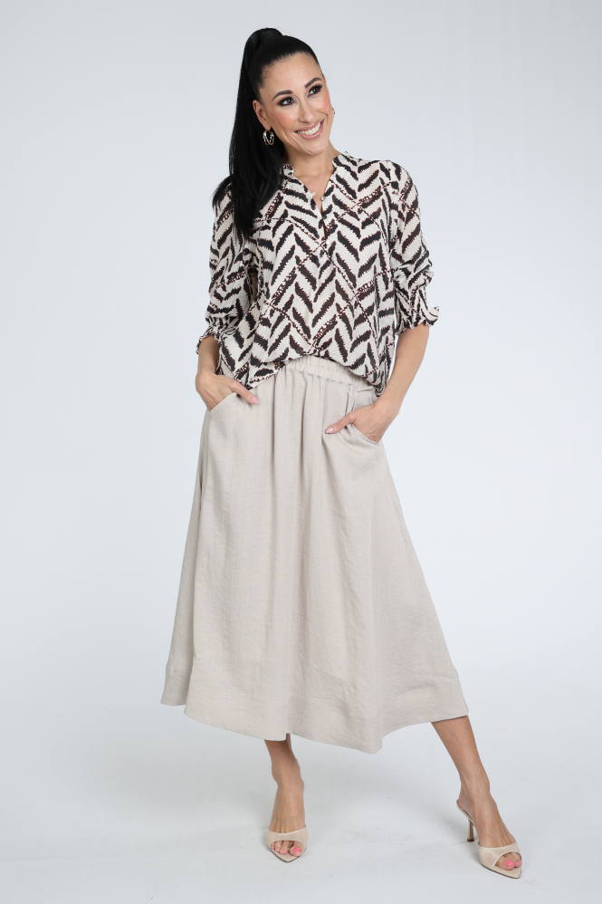 Co'couture 45158 Blouse driekwart mouw Beige
