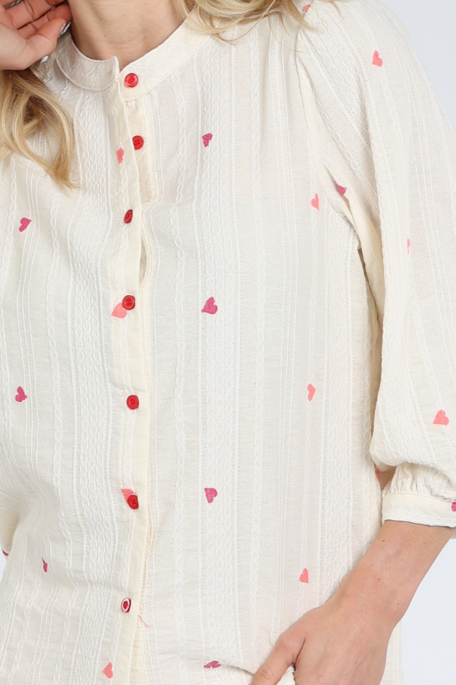 Geisha 63167-70 Blouse driekwart mouw Beige
