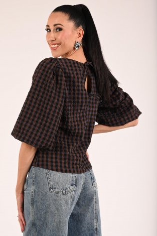 By-Bar jet check blouse Bruin