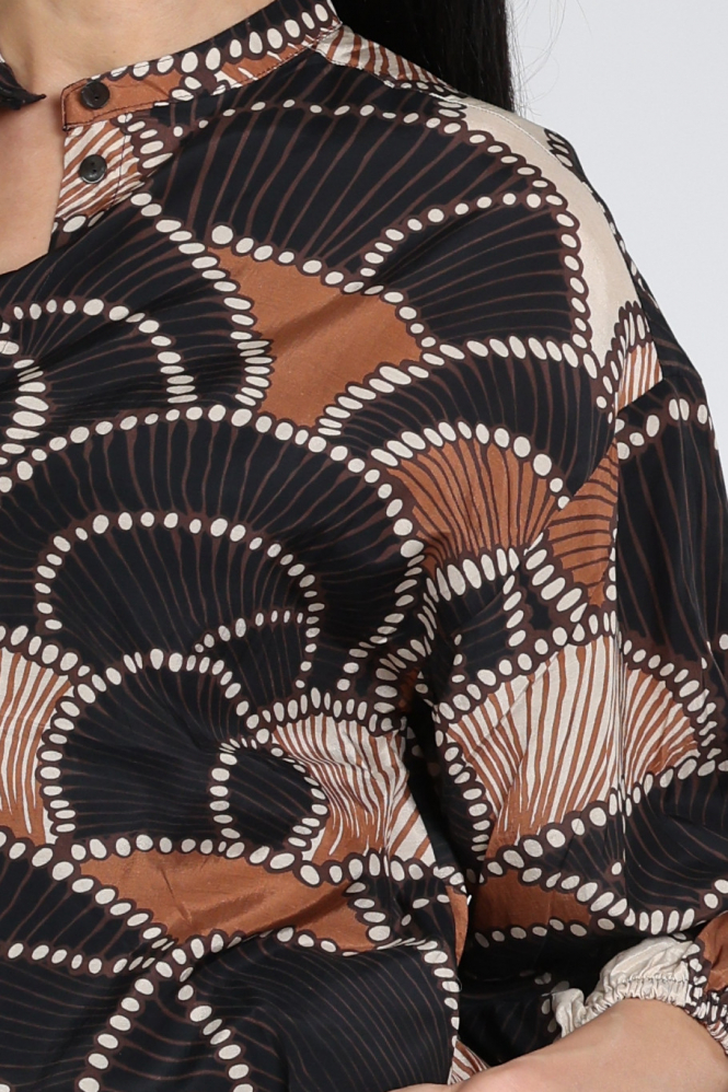 Summum 2s3458-12386 Blouse driekwart mouw Bruin