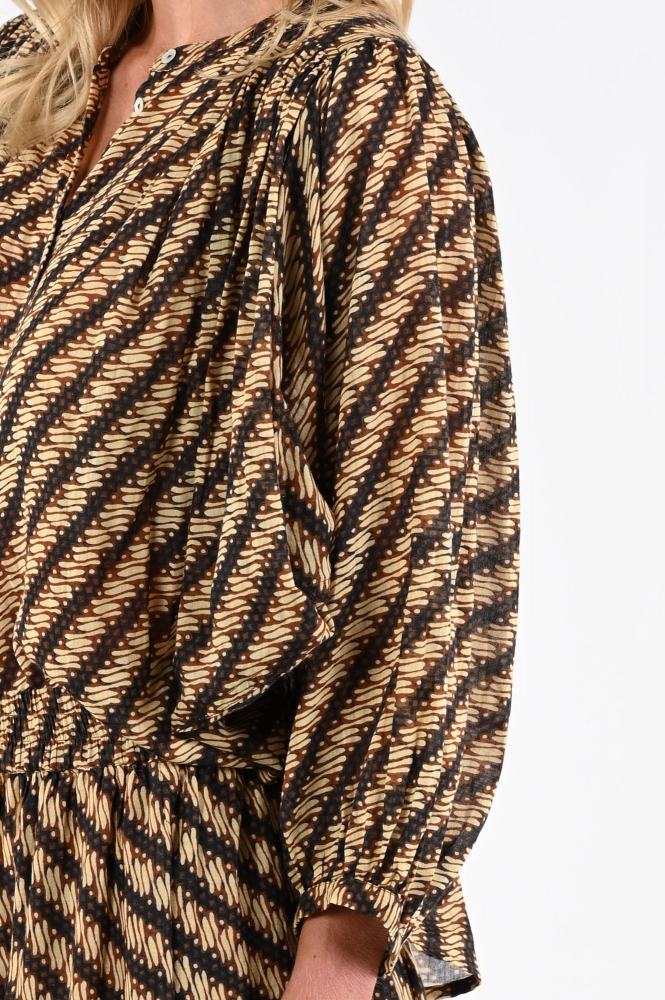 By-Bar 26112062 Blouse driekwart mouw Beige