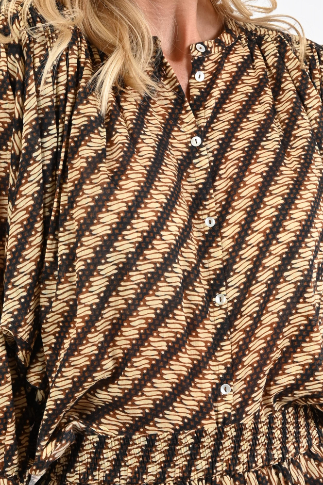 By-Bar 26112062 Blouse driekwart mouw Beige