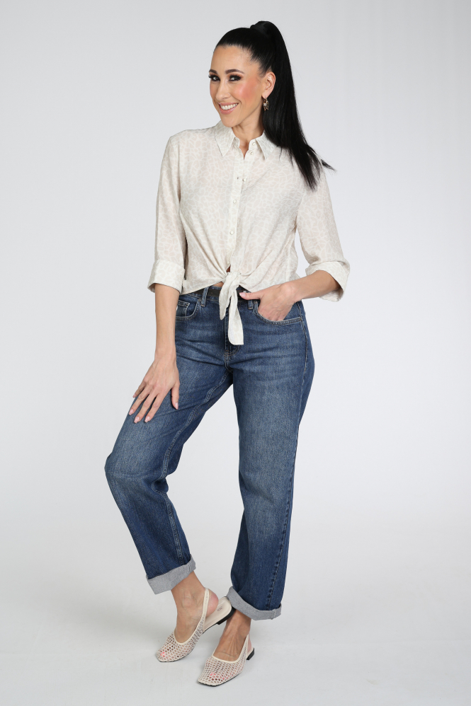 Marc Cain AC 51.43 W58 Blouse driekwart mouw Beige