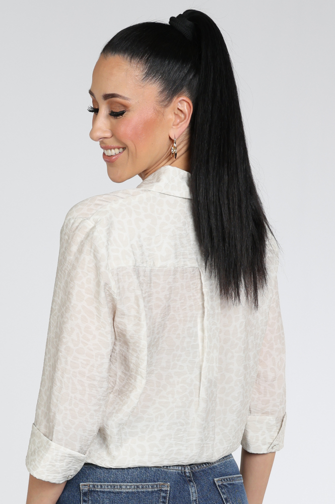 Marc Cain AC 51.43 W58 Blouse driekwart mouw Beige